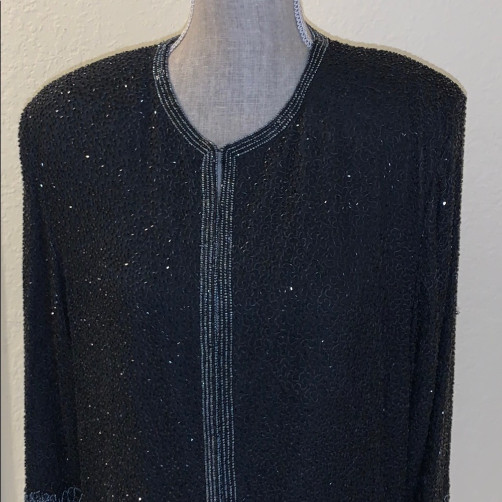 Vintage Judith Ann Silk Beaded Top